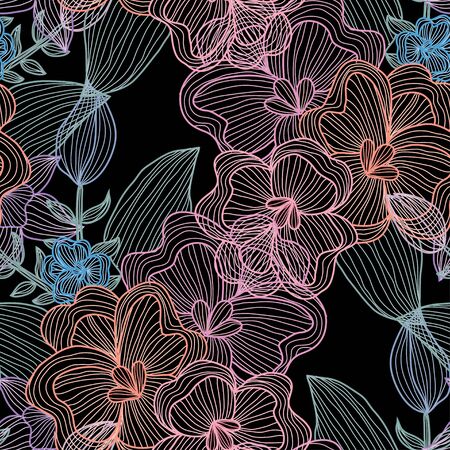 Elegant seamless pattern with flowers, design elements. Floral  pattern for invitations, cards, print, gift wrap, manufacturing, textile, fabric, wallpapersのイラスト素材