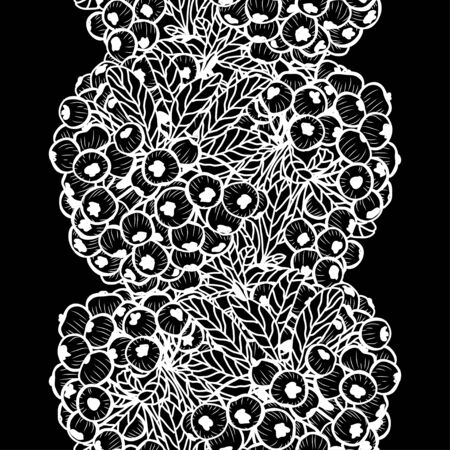 Elegant seamless pattern with hand drawn rowen berries, design elements. Berry  pattern for invitations, cards, print, gift wrap, manufacturing, textile, fabric, wallpapersのイラスト素材