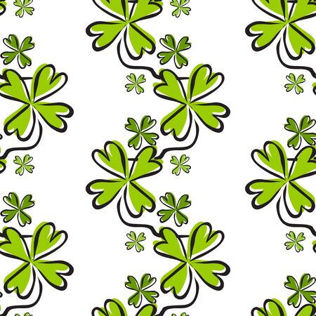 Elegant seamless pattern with four leaf clovers, design elements. Floral pattern for invitations, cards, print, gift wrap, manufacturing, textile, fabric, wallpapers. St Patrickのイラスト素材