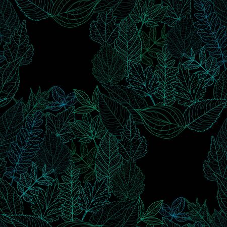 Elegant seamless pattern with hand drawn leaves, design elements. Floral  pattern for invitations, cards, print, gift wrap, manufacturing, textile, fabric, wallpapersの写真素材