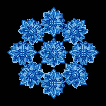 Decorative mandala in watercolor style, design element. Can be used for cards, invitations, banners, posters, print design. Mandala colorful backgroundのイラスト素材