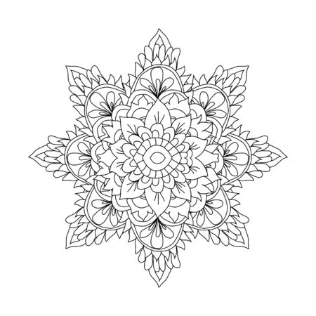 Decorative hand drawn mandala, design element. Can be used for cards, invitations, banners, posters, print design. Mandala backgroundのイラスト素材