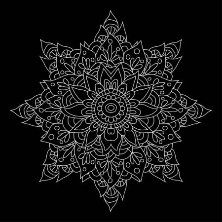 Decorative hand drawn mandala, design element. Can be used for cards, invitations, banners, posters, print design. Mandala backgroundのイラスト素材