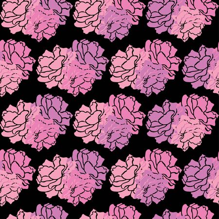 Elegant seamless pattern with rose flowers, design elements. Floral  pattern for invitations, cards, print, gift wrap, manufacturing, textile, fabric, wallpapersのイラスト素材