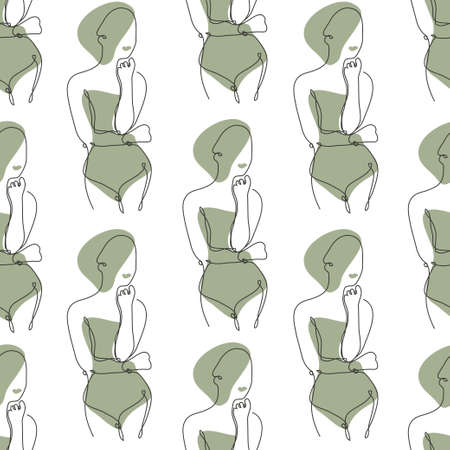 Elegant seamless pattern with flowers, design elements. Floral  pattern for invitations, cards, print, gift wrap, manufacturing, textile, fabric, wallpapers. Continuous line art styleのイラスト素材