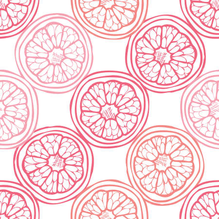 Elegant seamless pattern with grapefruits, design elements. Fruit  pattern for invitations, cards, print, gift wrap, manufacturing, textile, fabric, wallpapers. Food, kitchen, vegetarian themeのイラスト素材