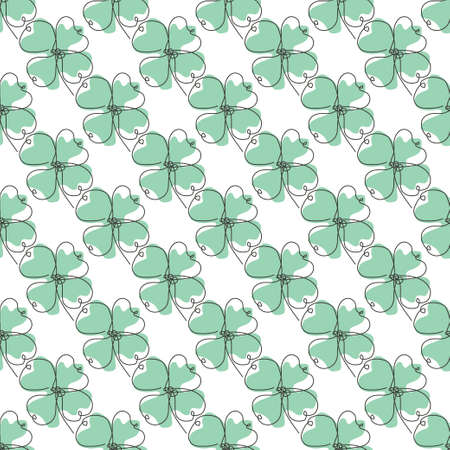 Elegant seamless pattern with four leaf clovers, design elements. Floral  pattern for invitations,...