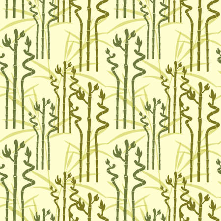 Elegant seamless pattern with lucky bamboo symbols, design elements. Lucky pattern for invitations, cards, print, gift wrap, manufacturing, textile, fabric, wallpapersのイラスト素材
