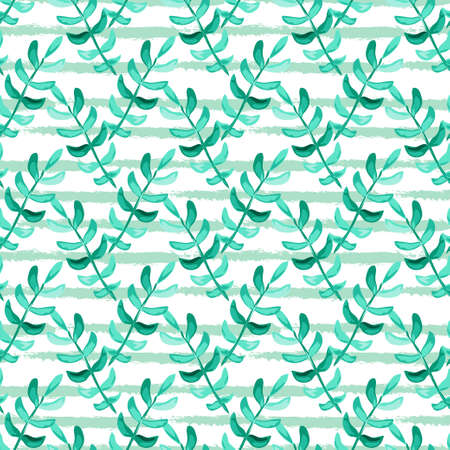 Elegant seamless pattern with green leaves, design elements. Floral  pattern for invitations, cards,...