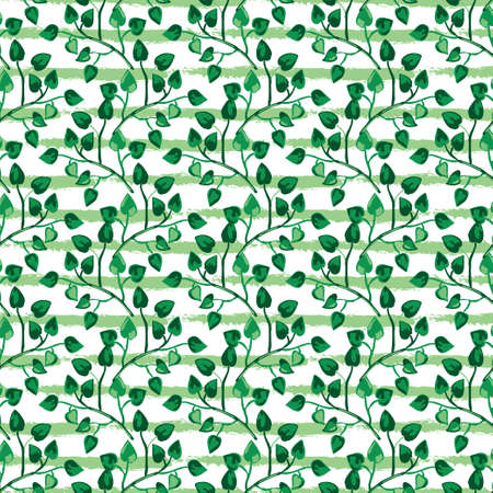 Elegant seamless pattern with green leaves, design elements. Floral  pattern for invitations, cards, print, gift wrap, manufacturing, textile, fabric, wallpapersのイラスト素材