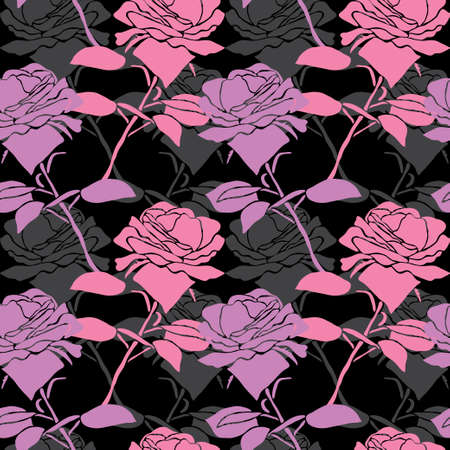 Elegant seamless pattern with rose flowers, design elements. Floral  pattern for invitations, cards, print, gift wrap, manufacturing, textile, fabric, wallpapersのイラスト素材