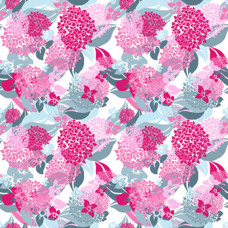 Elegant seamless pattern with hydrangea flowers, design elements. Floral  pattern for invitations,...