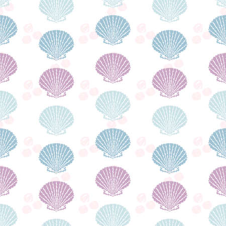 Elegant seamless pattern with seashells, design elements. Marine pattern for invitations, cards, print, gift wrap, manufacturing, textile, fabric, wallpapersのイラスト素材