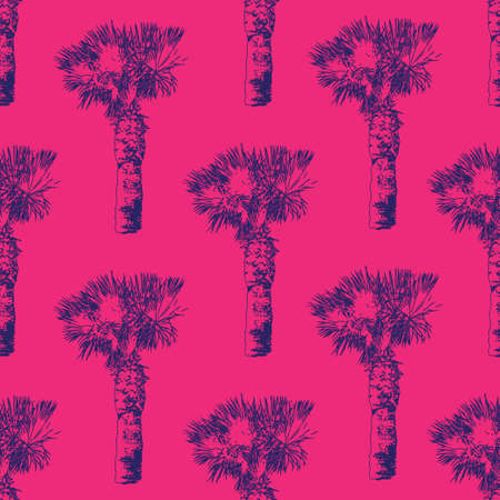 Elegant seamless pattern with palm trees, design elements. Exotic  pattern for invitations, cards, print, gift wrap, manufacturing, textile, fabric, wallpapersのイラスト素材