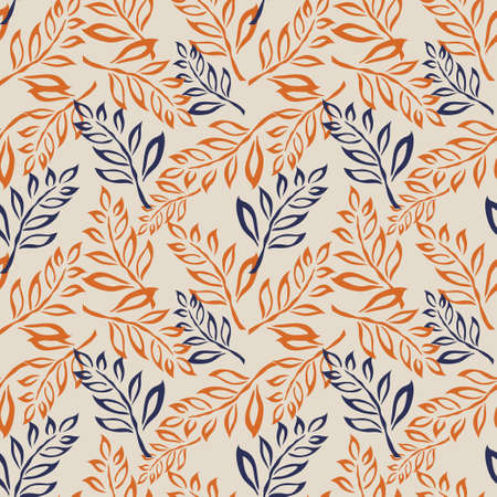 Elegant seamless pattern with decorative leaves, design elements. Floral  pattern for invitations,...
