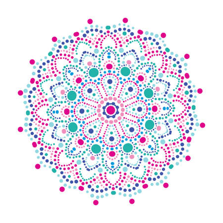 Decorative colorful dot mandala, design element.のイラスト素材