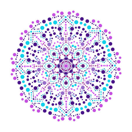 Decorative colorful dot mandala, design element.のイラスト素材