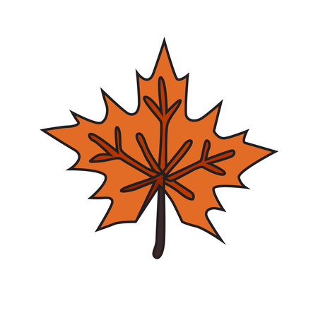 Halloween autumn maple leaf, design element. Can be used for cards, invitations, banners, posters, print design, seasonal holidays background. Autumn themeのイラスト素材