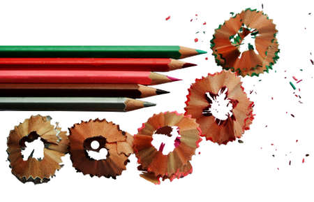 color pencils on white backgroundの写真素材