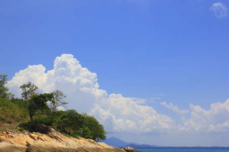White clouds in blue sky の写真素材