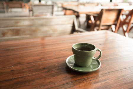 A cup of tea in the morning of tea time on the deskの写真素材