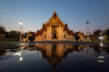 The marble temple wat benchamabopitr dusitvanaram, Bangkok-Thailandの写真素材