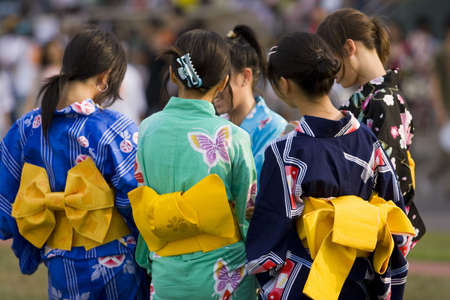 Bon Odori girlsの写真素材