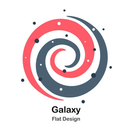 Galaxy In Flat Vector Illustration Design Iconのイラスト素材