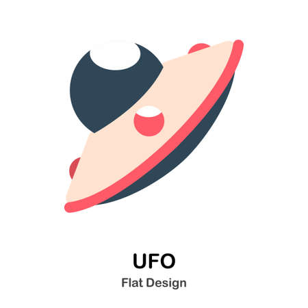 UFO In Flat Vector Illustration Design Iconのイラスト素材