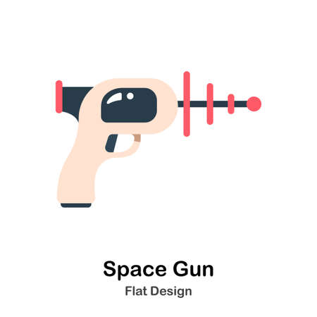 Space Gun In Flat Vector Illustration Design Iconのイラスト素材