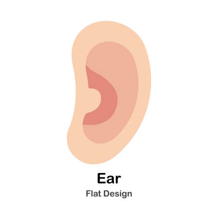 Ear In Flat Vector Illustration Design Iconのイラスト素材
