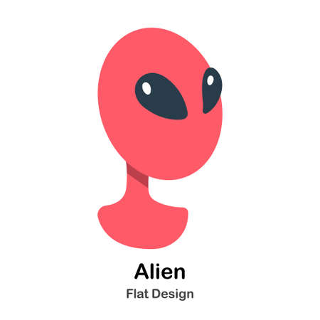 Alien In Flat Vector Illustration Design Icon
