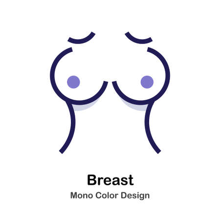 Women Breast mono color iconのイラスト素材