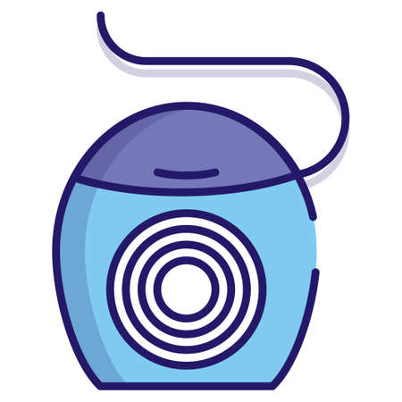Dental floss vector illustration in LineColor designのイラスト素材