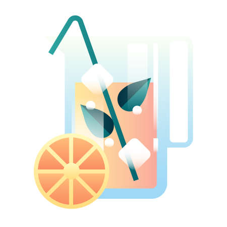 juice jar vector illustration in gradient designのイラスト素材