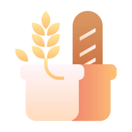 whole grain bread vector illustration in gradient designのイラスト素材