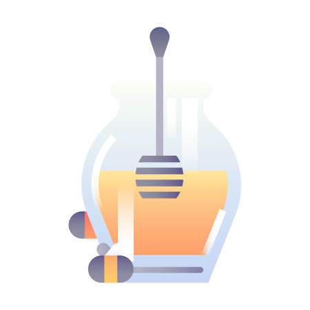 honey pot vector illustration in gradient designのイラスト素材