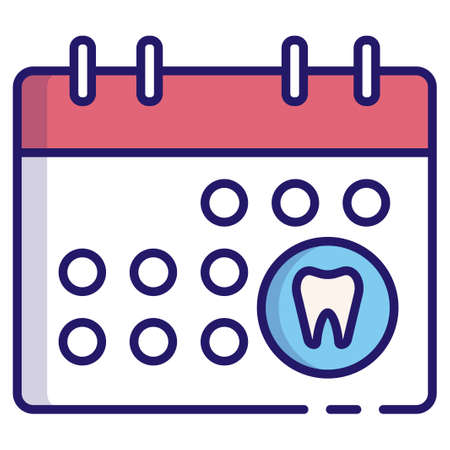 Dental appointment vector illustration in LineColor designのイラスト素材