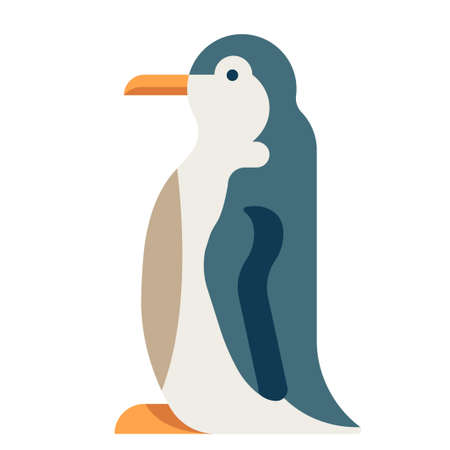 Penguin vector illustration in flat color designのイラスト素材