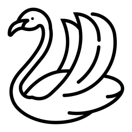 Swan vector illustration in line stroke designのイラスト素材