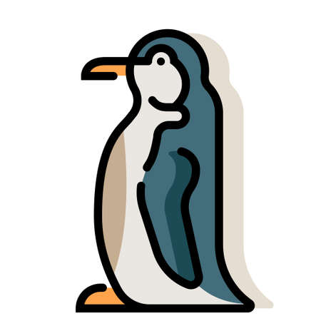 Penguin vector illustration in line color designのイラスト素材