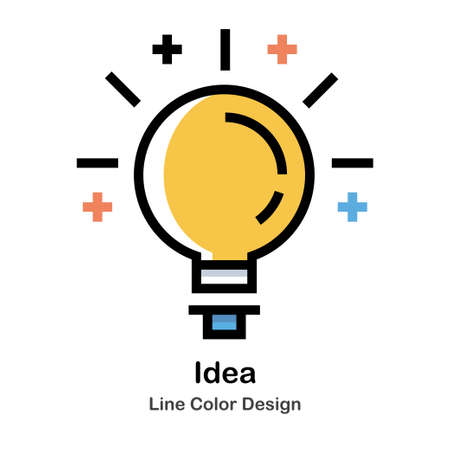 Lightbulb Line Color Iconのイラスト素材