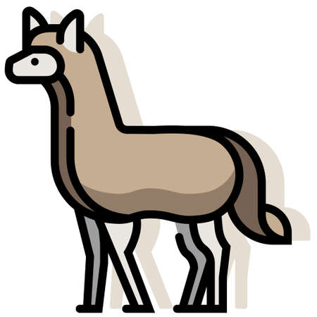 Alpaca vector illustration in line color designのイラスト素材