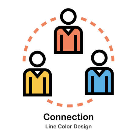 People Connection Line Color Iconのイラスト素材