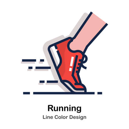 Running shoes Line color iconのイラスト素材