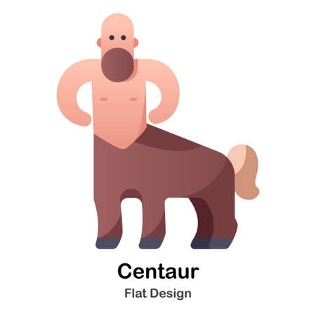 Centaur flat color design vector illustrationのイラスト素材