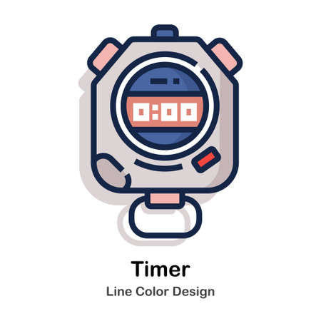 Stopwatch Line color iconのイラスト素材