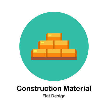 Piles of construction materials In Flat Color Design Vector Illustrationのイラスト素材