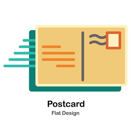 Postcard In Flat Color Design Vector Illustrationのイラスト素材