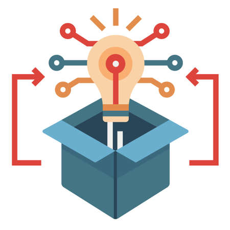 Matrix thinking vector illustration in flat color design